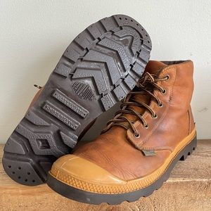 PALLADIUM Pampa Sport Men’s 9.5 Ranch Dress Boots, Rawhide Tan Leather